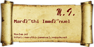 Maróthi Immánuel névjegykártya